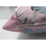 - Suet-K3878-Gorsel-2 - Realhomes Çift Taraflı Pembe Zeminde Mavi Zambak Motifli Dijital Baskılı Modern Süet Yastık Kırlent Kılıfı Realhomes