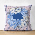 - Suet-K3879-Gorsel - Realhomes Çift Taraflı Çiçek Demeti Figürlü Özel Tasarım Dijital Baskılı Modern Süet Yastık Kırlent Kılıfı Realhomes