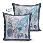 - Suet-K3881-Gorsel-1 - Realhomes Çift Taraflı Beyaz Zeminde Mavi Yaprak Motifli Dijital Baskılı Modern Süet Yastık Kırlent Kılıfı Realhomes