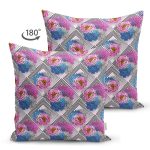 - Suet-K3884-Gorsel-1 - Realhomes Çift Taraflı Kareli Renkli Motifler Dijital Baskılı Modern Süet Yastık Kırlent Kılıfı Realhomes