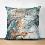 - Suet-K3896-Gorsel - Realhomes Çift Taraflı Mavi Suluboya Desenli Dijital Baskılı Modern Süet Yastık Kırlent Kılıfı Realhomes