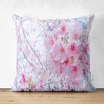 - Suet-K3901-Gorsel - Realhomes Çift Taraflı Pembe Çiçek Motifli Özel Tasarım Dijital Baskılı Modern Süet Yastık Kırlent Kılıfı Realhomes
