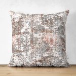 - Suet-K3909-Gorsel - Realhomes Çift Taraflı Soyut Damask Motifli Özel Tasarım Dijital Baskılı Modern Süet Yastık Kırlent Kılıfı Realhomes