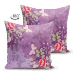 - Suet-K3925-Gorsel-1 - Realhomes Çift Taraflı Mor Zeminde Kelebek Desenli Dijital Baskılı Modern Süet Yastık Kırlent Kılıfı Realhomes