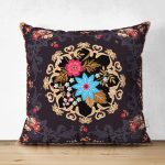 - Suet-K3934-Gorsel - Realhomes Çift Taraflı Etnik Motifli Özel Tasarım Dijital Baskılı Modern Süet Yastık Kırlent Kılıfı Realhomes