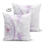 - Suet-K3937-Gorsel-1 - Realhomes Çift Taraflı Beyaz Zeminde Mor Motifli Özel Tasarım Dijital Baskılı Modern Süet Yastık Kırlent Kılıfı Realhomes