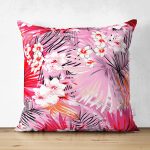 - Suet-K3948-Gorsel - Realhomes Çift Taraflı Renkli Çiçek Desenli Özel Tasarım Dijital Baskılı Modern Süet Yastık Kırlent Kılıfı Realhomes