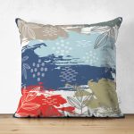 - Suet-K3954-Gorsel - Realhomes Çift Taraflı Yaprak Desenli Özel Tasarım Dijital Baskılı Modern Süet Yastık Kırlent Kılıfı Realhomes