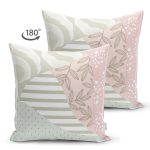- Suet-K3955-Gorsel-1 - Realhomes Çift Taraflı Yaprak Ve Puanlı Özel Tasarım Dijital Baskılı Modern Süet Yastık Kırlent Kılıfı Realhomes