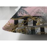 - Suet-K3957-Gorsel-2 - Realhomes Çift Taraflı Pembe Zeminde Zincir Desenli Özel Tasarım Dijital Baskılı Modern Süet Yastık Kırlent Kılıfı Realhomes