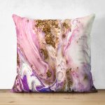 - Suet-K3959-Gorsel - Realhomes Çift Taraflı Altın Ve Karmaşık Renk Motifli Özel Tasarım Dijital Baskılı Modern Süet Yastık Kırlent Kılıfı Realhomes