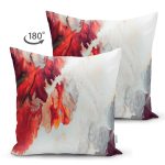 - Suet-K3967-Gorsel-1 - Realhomes Çift Taraflı Kırmızı Duman Yağlı Boya Desenli Özel Tasarım Dijital Baskılı Modern Süet Yastık Kırlent Kılıfı Realhomes