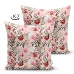 - Suet-K3973-Gorsel-1 - Realhomes Çift Taraflı Bej Zeminde Çiçek Motifli Tasarım Dijital Baskılı Modern Süet Yastık Kırlent Kılıfı Realhomes