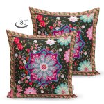- Suet-K3974-Gorsel-1 - Realhomes Çift Taraflı Çiçek Ve Etnik Desenli Özel Tasarım Dijital Baskılı Modern Süet Yastık Kırlent Kılıfı Realhomes