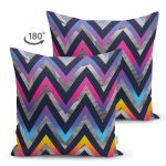 - Suet-K3975-Gorsel-1 - Realhomes Çift Taraflı Rengarenk Zikzak Motifli Özel Tasarım Dijital Baskılı Modern Süet Yastık Kırlent Kılıfı Realhomes