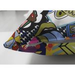 Çift Taraflı Popart Desenli Özel Tasarım Dijital Baskılı Modern Süet Yastık Kırlent Kılıfı Realhomes