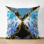 - Suet-K3981-Gorsel - Realhomes Çift Taraflı Zincir Ve Çiçek Desenli Özel Tasarım Dijital Baskılı Modern Süet Yastık Kırlent Kılıfı Realhomes