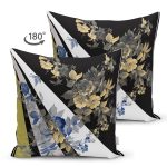 - Suet-K3987-Gorsel-1 - Realhomes Çift Taraflı Siyah Beyaz Zeminde Çiçek Motifli Özel Tasarım Dijital Baskılı Modern Süet Yastık Kırlent Kılıfı Realhomes
