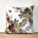 - Suet-K3989-Gorsel - Realhomes Çift Taraflı Beyaz Zeminde Çiçek Desenli Özel Tasarım Dijital Baskılı Modern Süet Yastık Kırlent Kılıfı Realhomes