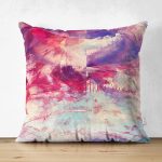 - Suet-K3999-Gorsel - Realhomes Çift Taraflı Sulu Boya Desenli Özel Tasarım Dijital Baskılı Modern Süet Yastık Kırlent Kılıfı Realhomes