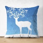 - Suet-K40-Gorsel - Realhomes Çift Taraflı Modern Geyik Desenli Dijital Baskılı Dekoratif Süet Yastık Kırlent Kılıfı Realhomes
