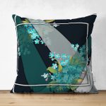 - Suet-K4000-Gorsel - Realhomes Çift Taraflı Koyu Zeminde Mavi Çiçek Motifli Özel Tasarım Dijital Baskılı Modern Süet Yastık Kırlent Kılıfı Realhomes