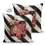 - Suet-K4009-Gorsel-1 - Realhomes Çift Taraflı Siyah Beyaz Zeminde Çiçekler Özel Tasarım Dijital Baskılı Modern Süet Yastık Kırlent Kılıfı Realhomes