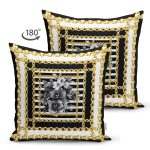 - Suet-K4016-Gorsel-1 - Realhomes Çift Taraflı Altın Zincir Ve Çiçek Desenli Özel Tasarım Dijital Baskılı Modern Süet Yastık Kırlent Kılıfı Realhomes