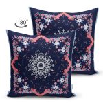 - Suet-K4018-Gorsel-1 - Realhomes Çift Taraflı Lacivert Zeminde Çiçekli Etnik Desenli Özel Tasarım Dijital Baskılı Modern Süet Yastık Kırlent Kılıfı Realhomes