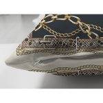 Çift Taraflı Zincir Ve Kemer Desenli Özel Tasarım Dijital Baskılı Modern Süet Yastık Kırlent Kılıfı Realhomes