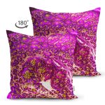 - Suet-K4031-Gorsel-1 - Realhomes Çift Taraflı Mor Yüzeyde Altın Desenli Özel Tasarım Dijital Baskılı Modern Süet Yastık Kırlent Kılıfı Realhomes