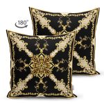 - Suet-K4033-Gorsel-1 - Realhomes Çift Taraflı Altın Desenli Özel Tasarım Dijital Baskılı Modern Süet Yastık Kırlent Kılıfı Realhomes