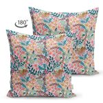 Çift Taraflı Renkli Çiçek Motifli Özel Tasarım Dijital Baskılı Modern Süet Yastık Kırlent Kılıfı Realhomes