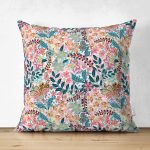 Çift Taraflı Renkli Çiçek Motifli Özel Tasarım Dijital Baskılı Modern Süet Yastık Kırlent Kılıfı Realhomes