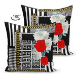 - Suet-K4039-Gorsel-1 - Realhomes Çift Taraflı Altın Zincir Ve Çiçek Desenli Özel Tasarım Dijital Baskılı Modern Süet Yastık Kırlent Kılıfı Realhomes