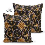 - Suet-K4042-Gorsel-1 - Realhomes Çift Taraflı Altın Zincir Desenli Tasarım Dijital Baskılı Modern Süet Yastık Kırlent Kılıfı Realhomes