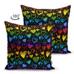 - Suet-K4043-Gorsel-1 - Realhomes Çift Taraflı Rengarenk Kalp Desenli Özel Tasarım Dijital Baskılı Modern Süet Yastık Kırlent Kılıfı Realhomes