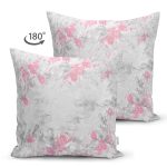 - Suet-K4047-Gorsel-1 - Realhomes Çift Taraflı Gri Pembe Yaprak Motifli Özel Tasarım Dijital Baskılı Modern Süet Yastık Kırlent Kılıfı Realhomes