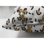 Çift Taraflı Leopar Ve Zincir Desenli Özel Tasarım Dijital Baskılı Modern Süet Yastık Kırlent Kılıfı Realhomes