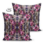 - Suet-K4055-Gorsel-1 - Realhomes Çift Taraflı Zincir Ve Çiçek Desenli Özel Tasarım Dijital Baskılı Modern Süet Yastık Kırlent Kılıfı Realhomes