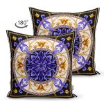 - Suet-K4056-Gorsel-1 - Realhomes Çift Taraflı Altın Zincir Etnik Desenli Özel Tasarım Dijital Baskılı Modern Süet Yastık Kırlent Kılıfı Realhomes