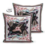 - Suet-K4065-Gorsel-1 - Realhomes Çift Taraflı Çiçek Altın Ve Kemer Motifli Özel Tasarım Dijital Baskılı Modern Süet Yastık Kırlent Kılıfı Realhomes
