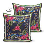 - Suet-K4066-Gorsel-1 - Realhomes Çift Taraflı Çiçek Altın Ve Kemer Motifli Özel Tasarım Dijital Baskılı Modern Süet Yastık Kırlent Kılıfı Realhomes