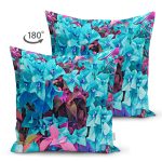 - Suet-K4083-Gorsel-1 - Realhomes Çift Taraflı Mavi Pembe Çiçek Desenli Özel Tasarım Dijital Baskılı Modern Süet Yastık Kırlent Kılıfı Realhomes