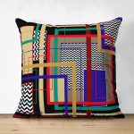 - Suet-K4084-Gorsel - Realhomes Çift Taraflı Geometrik Desenli Özel Tasarım Dijital Baskılı Modern Süet Yastık Kırlent Kılıfı Realhomes