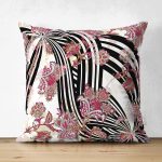 - Suet-K4086-Gorsel - Realhomes Çift Taraflı Etnik Çiçek Desenli Özel Tasarım Dijital Baskılı Modern Süet Yastık Kırlent Kılıfı Realhomes