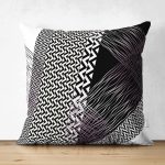 - Suet-K4087-Gorsel - Realhomes Çift Taraflı Karmaşık Zikzak Motifli Özel Tasarım Dijital Baskılı Modern Süet Yastık Kırlent Kılıfı Realhomes