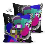 - Suet-K4089-Gorsel-1 - Realhomes Çift Taraflı Renkli Karmaşık Geometrik Desenli Özel Tasarım Dijital Baskılı Modern Süet Yastık Kırlent Kılıfı Realhomes
