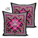 - Suet-K4092-Gorsel-1 - Realhomes Çift Taraflı Kazayağı Zeminli Geometrik Motifli Özel Tasarım Dijital Baskılı Modern Süet Yastık Kırlent Kılıfı Realhomes