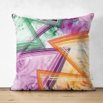 - Suet-K4098-Gorsel - Realhomes Çift Taraflı Renkli Güller Ve Zikzak Motifli Özel Tasarım Dijital Baskılı Modern Süet Yastık Kırlent Kılıfı Realhomes